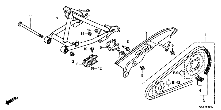 SWINGARM/CHAIN CASE