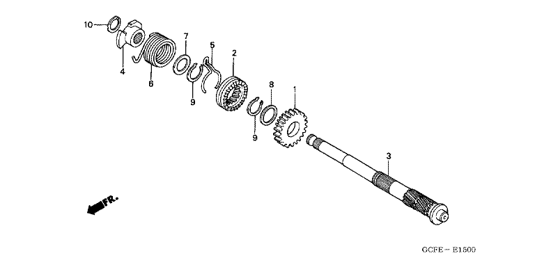 KICK STARTER SPINDLE