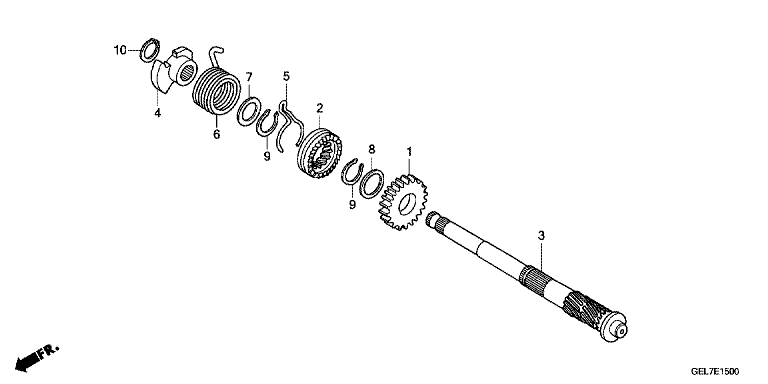 KICK STARTER SPINDLE