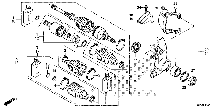 FRONT KNUCKLE/FRONT DRIVESHAFT