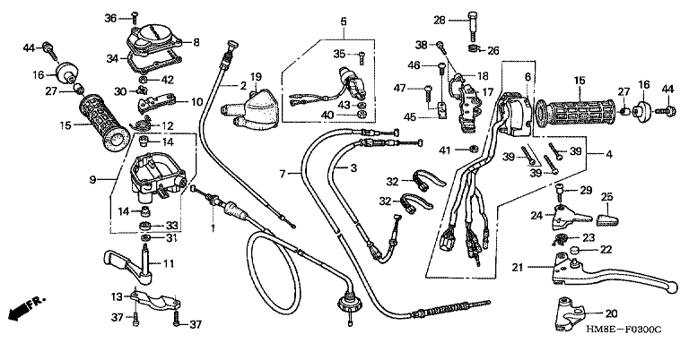 HANDLE LEVER/SWITCH/CABLE (&apos;02-&apos;04)