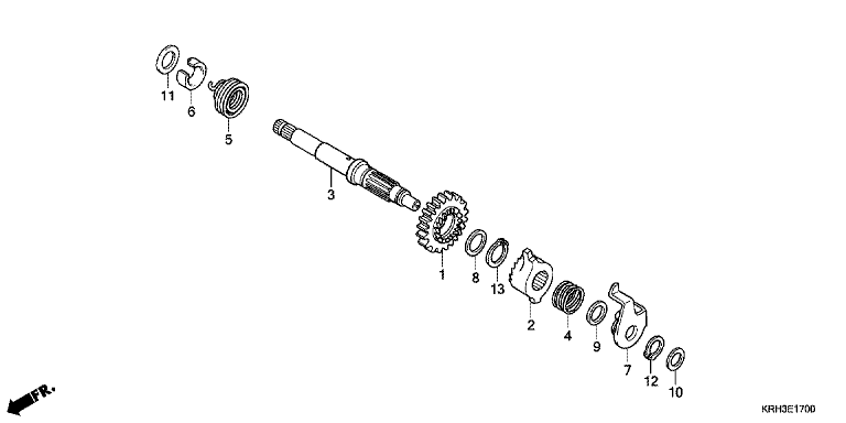 KICK STARTER SPINDLE