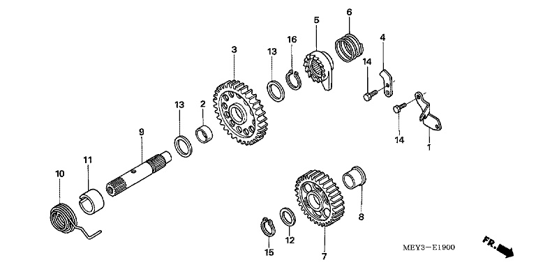 KICK STARTER SPINDLE