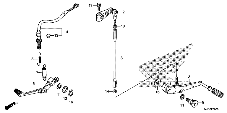 BRAKE PEDAL/CHANGE PEDAL