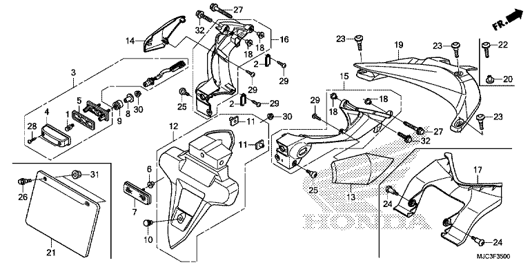 REAR FENDER/LICENSE LIGHT