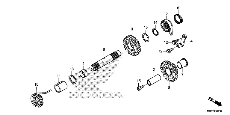 KICK STARTER SPINDLE