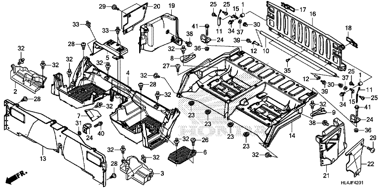 BED PLATE/REAR GATE (SXS1000M5P/M5D/M5L)