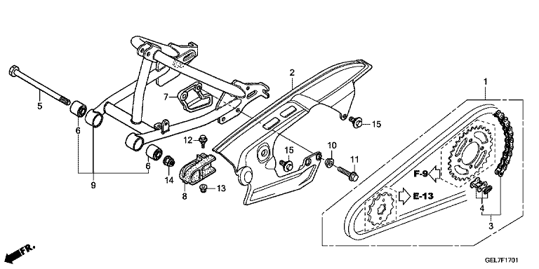 SWINGARM (CRF5OFD/E/H/J/K)