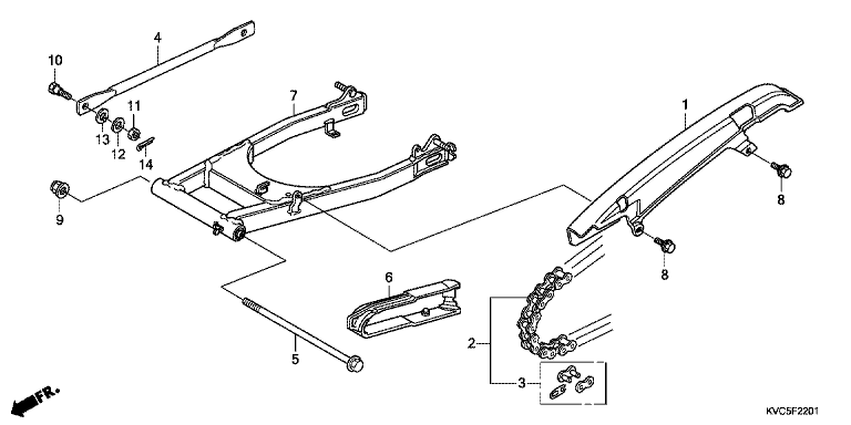 SWINGARM/CHAIN CASE