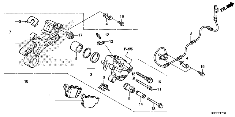 REAR BRAKE CALIPER