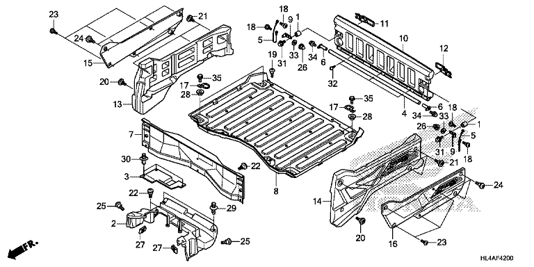 BED PLATE/REAR GATE (SXS1000M3/M3P/M3L)