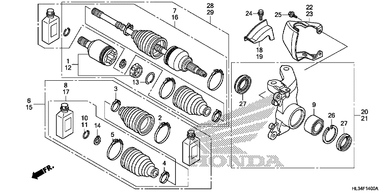 FRONT KNUCKLE/FRONT DRIVESHAFT