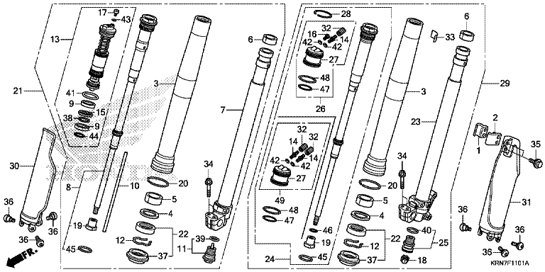 FRONT FORK (CRF250RF-H)