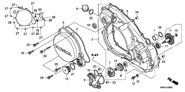 R. CRANKCASE COVER