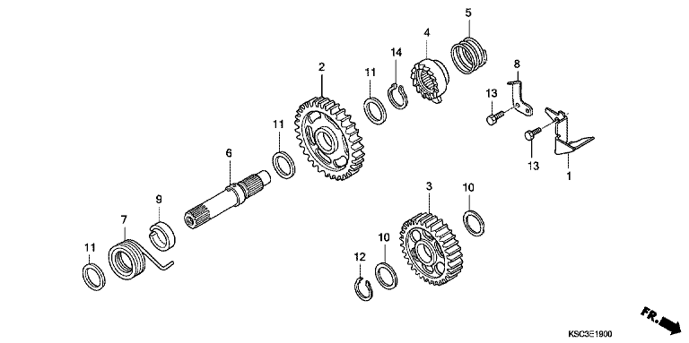 KICK STARTER SPINDLE