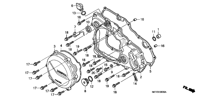 R. CRANKCASE COVER