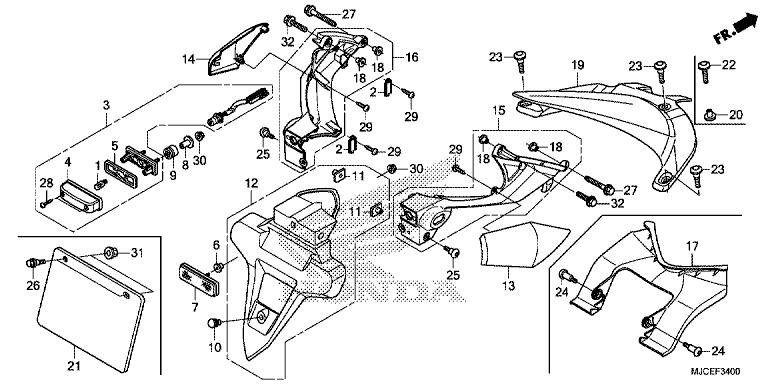 REAR FENDER/LICENSE LIGHT