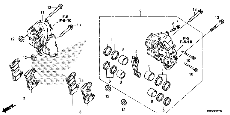 FRONT BRAKE CALIPER (CBR1000RR/RA)