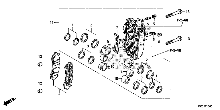 LEFT FRONT BRAKE CALIPER