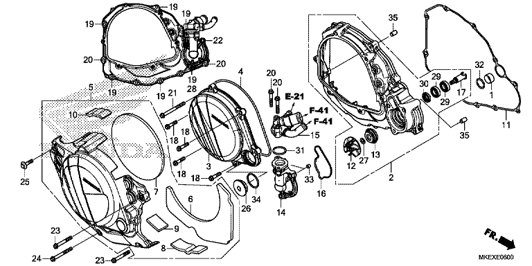 RIGHT CRANKCASE COVER/WATER PUMP