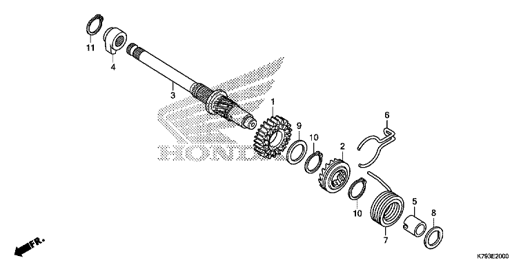 KICK STARTER SPINDLE