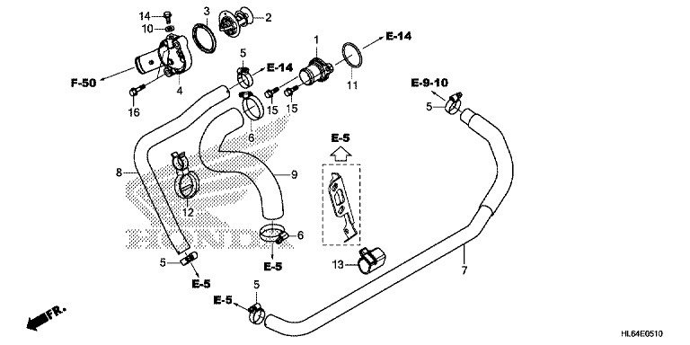 WATER HOSE/THERMOSTAT