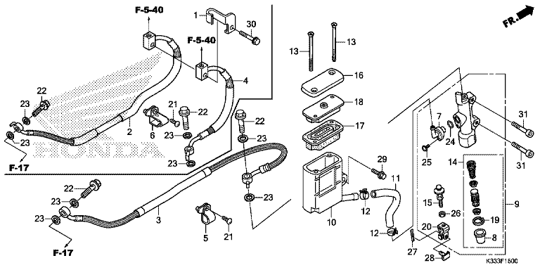 REAR BRAKE MASTER CYLINDER