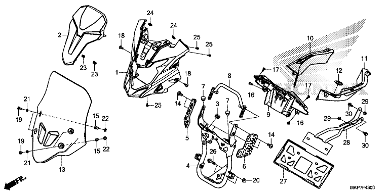 UPPER COVER/WINDSCREEN