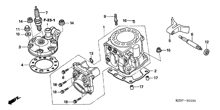 CYLINDER/CYLINDER HEAD (CR250R5-7)