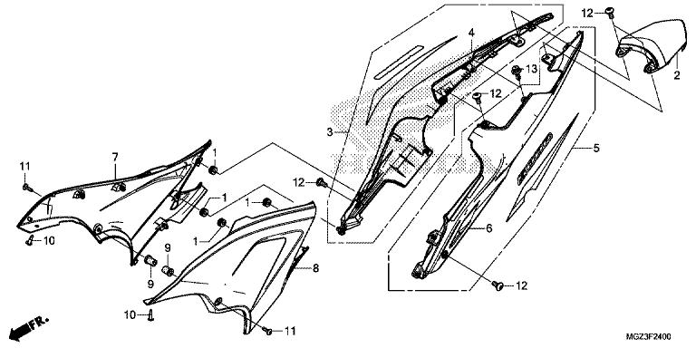 SIDE COVER/REAR COWL