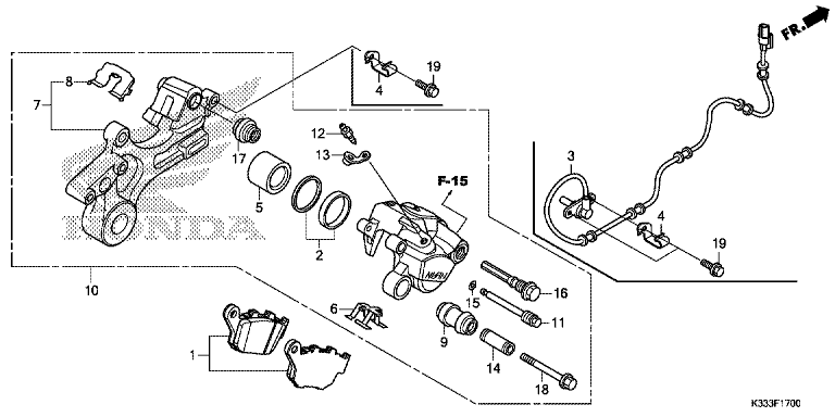 REAR BRAKE CALIPER