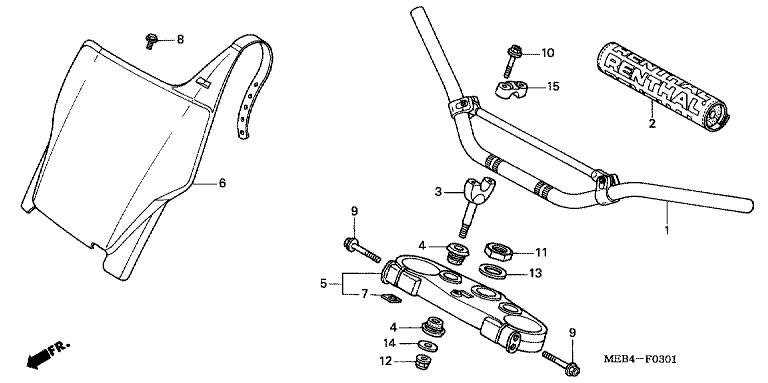 HANDLE PIPE/ TOP BRIDGE (CR125R4-7)