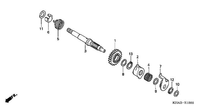 KICK STARTER SPINDLE