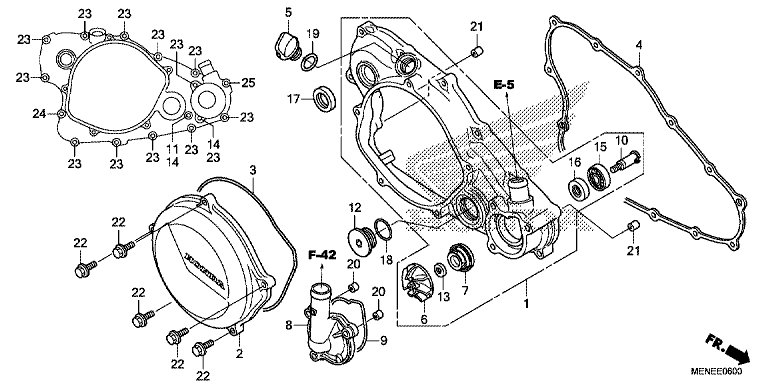 RIGHT CRANKCASECOVER/WATER PUMP